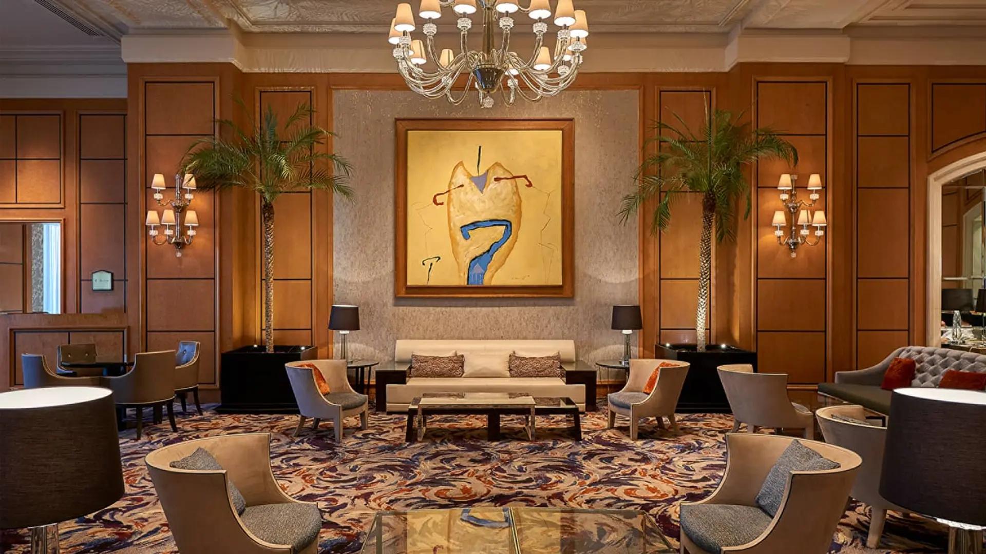 the lounge at Four Seasons Hotel Cairo at Nile Plaza