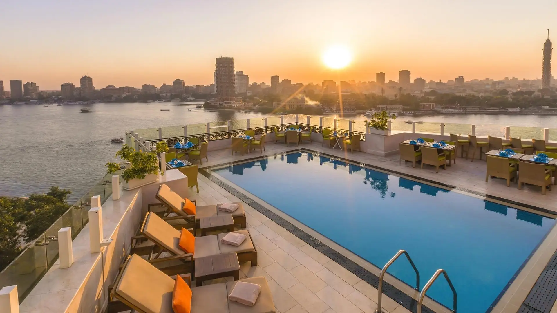 Kempinski Nile Hotel Garden City Cairo's swimming pool