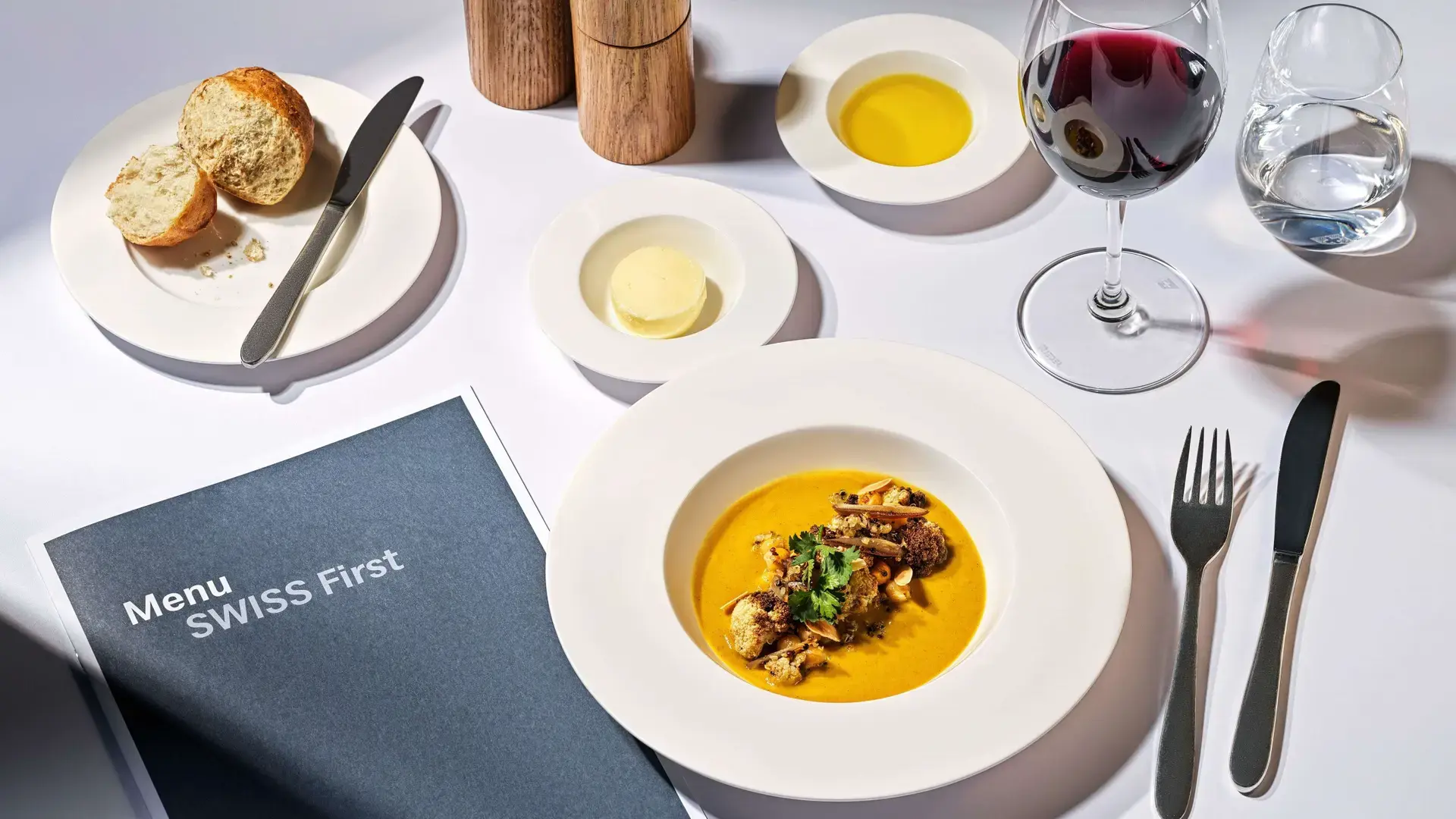 SWISS First Class Dinner and Menu